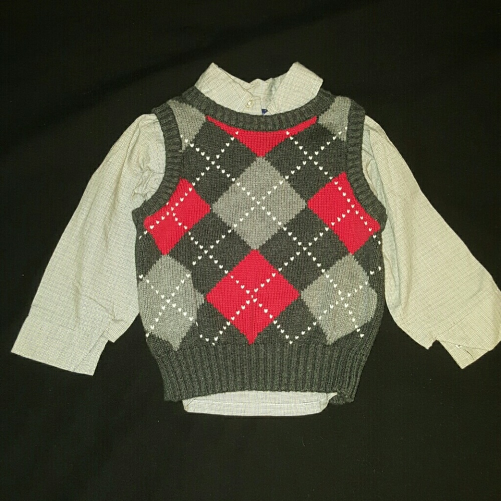 Dress shirt and sweater vest set (bundle)